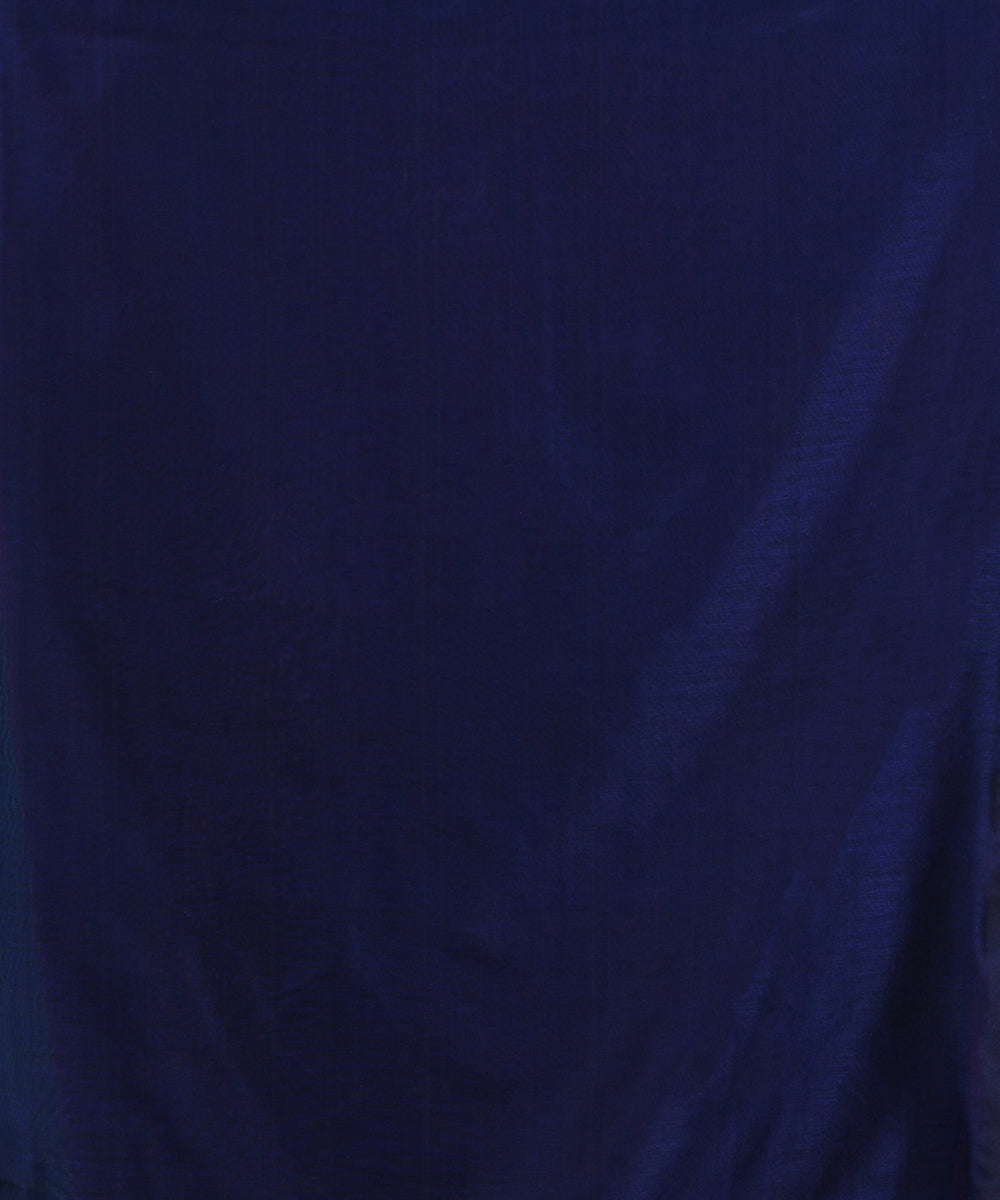 Maroon navy blue handloom bengal cotton saree