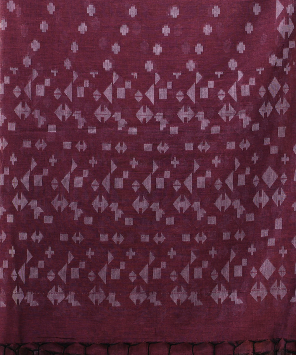 Dusty pink  handloom cotton bengal saree