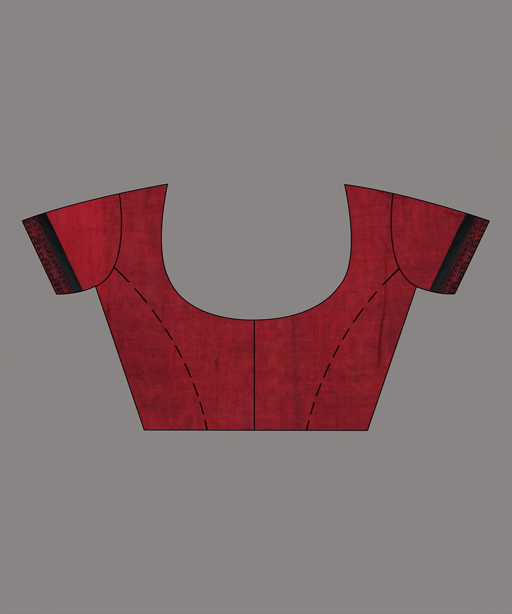 Pink black handloom cotton bengal saree