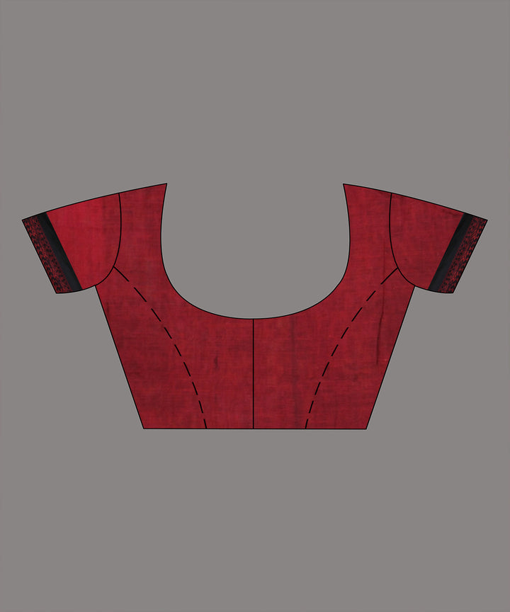 Pink black handloom cotton bengal saree