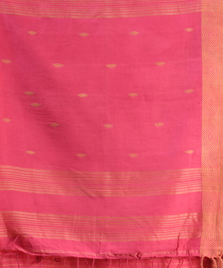 Antique pink handloom cotton bengal saree