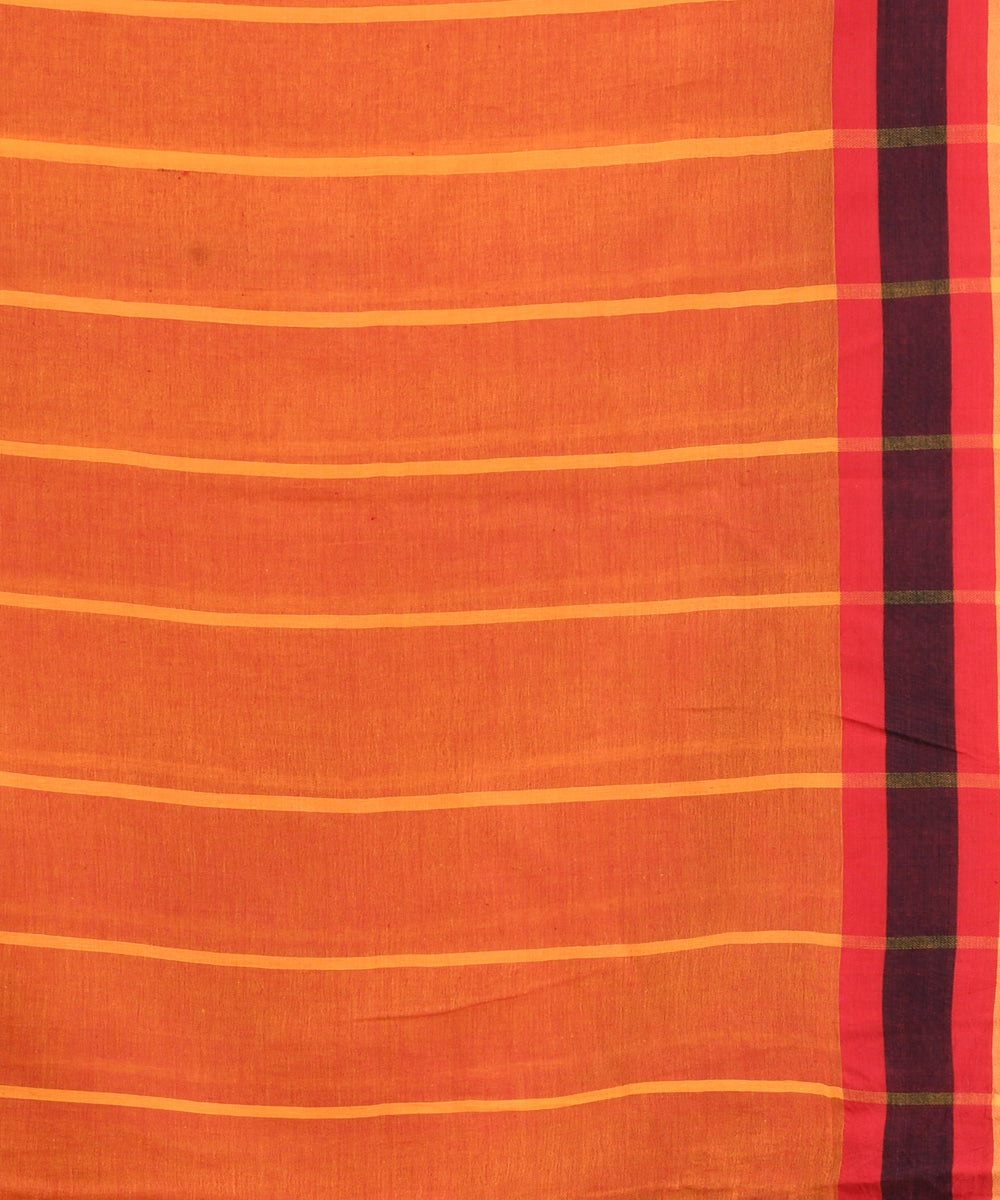 Yellow red handloom bengal cotton saree