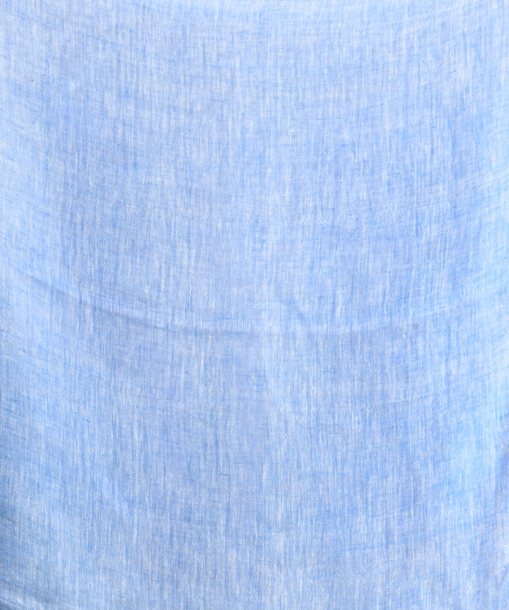 Sky blue handloom linen bengal saree