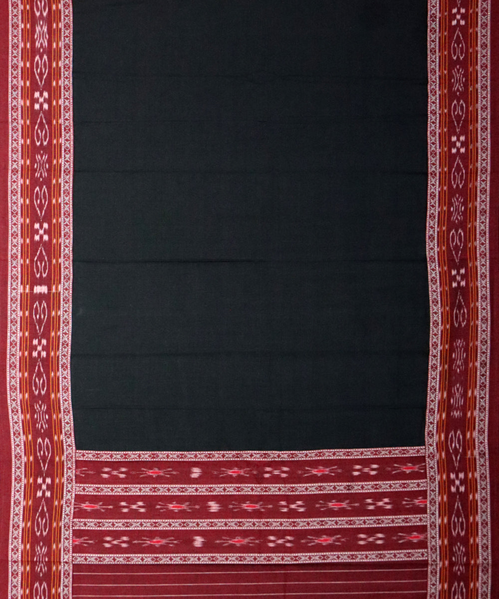 Maroon black handloom cotton nuapatna dress material