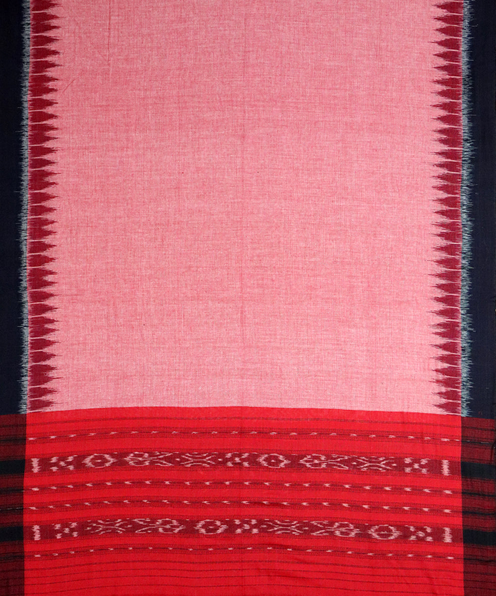 Red black handloom cotton sambalpuri dress material