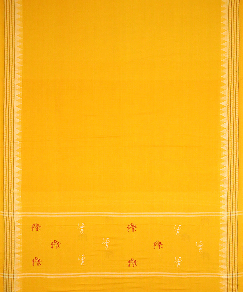 Red yellow handloom cotton nuapatna dress material