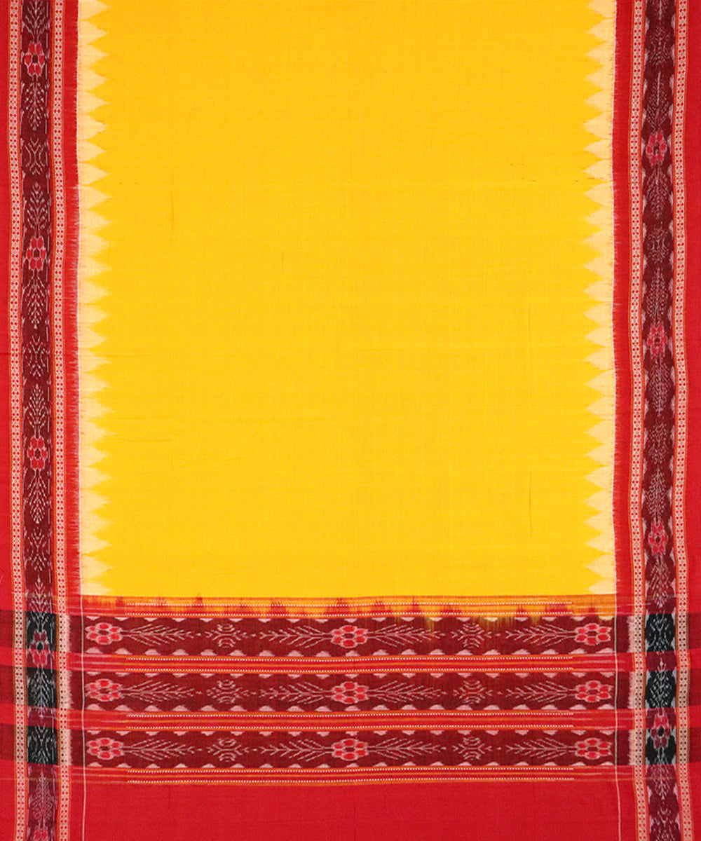 Yellow red handloom cotton sambalpuri dress material