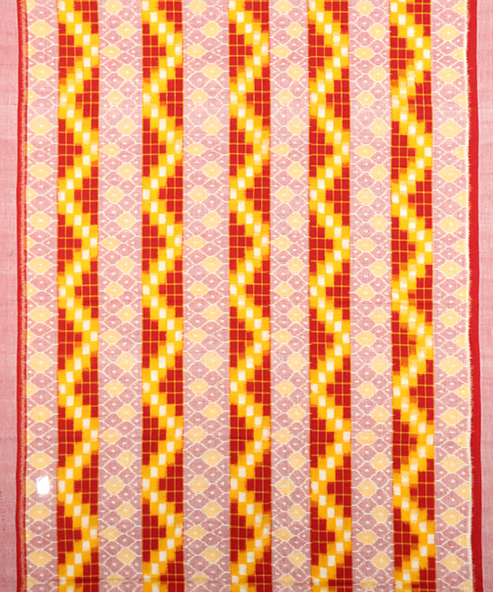 Yellow red handloom cotton sambalpuri dress material