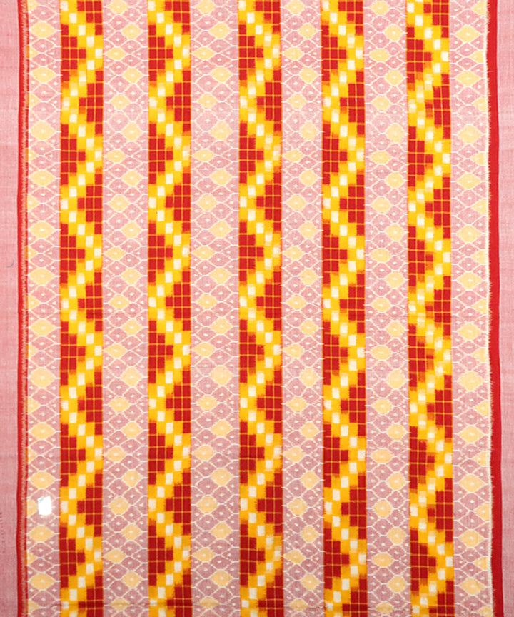 Yellow red handloom cotton sambalpuri dress material