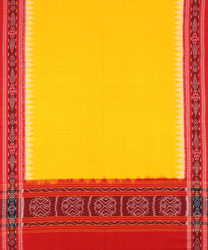 Yellow red handloom cotton sambalpuri dress material