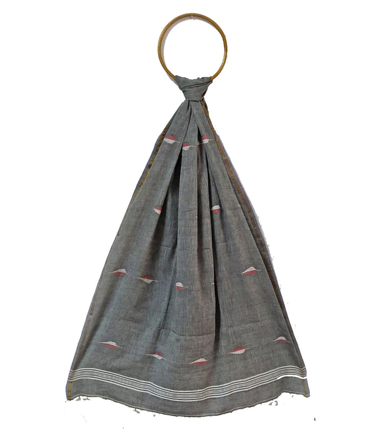 Grey handwoven cotton jamdani stole