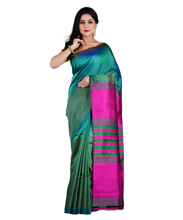 Light green multicolor handwoven silk saree