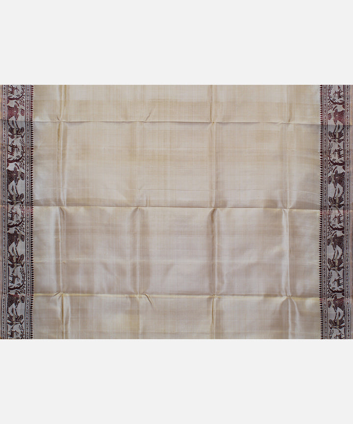 Beige meenakari handloom baluchari silk saree