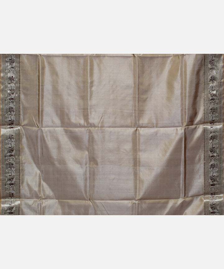 Beige meenakari silk handwoven baluchari saree