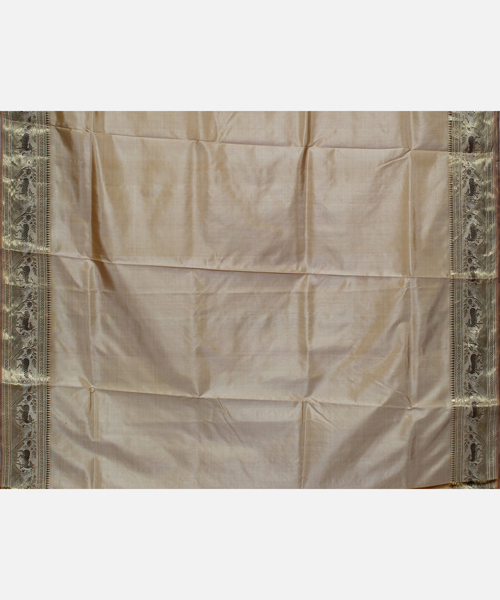 Beige meenakari silk handwoven baluchari saree