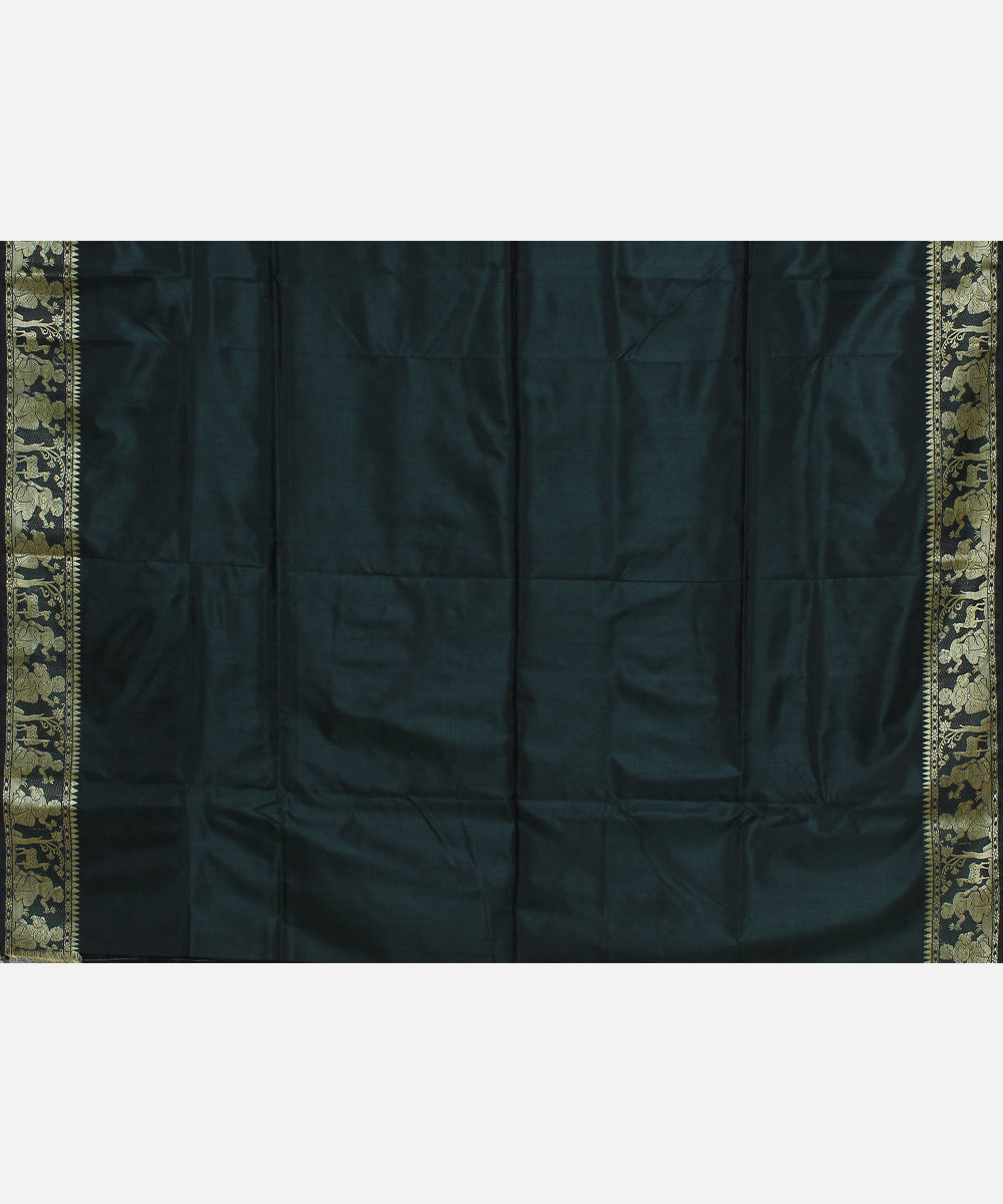 Dark green silk handwoven baluchari saree