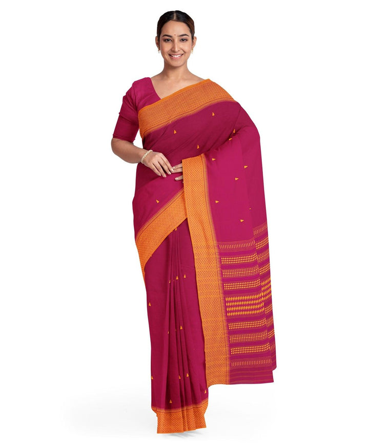 Pink bengal cotton handloom begumpuri saree