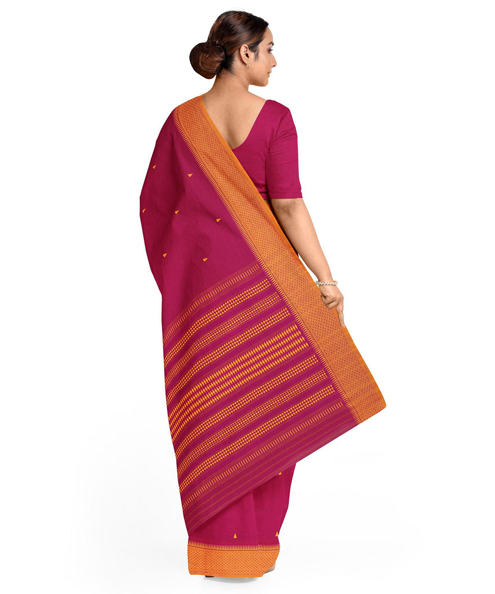 Biswa bangla pink handwoven begumpuri cotton saree