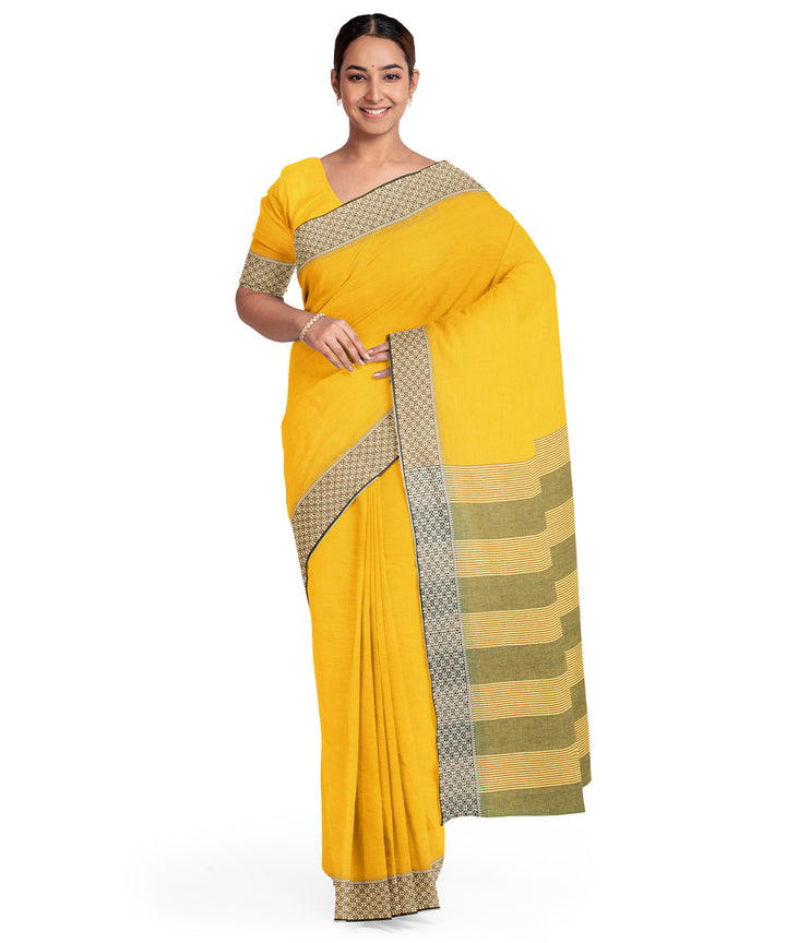 Biswa bangla yellow begumpuri cotton handloom saree