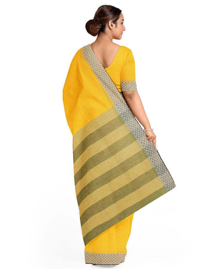 Biswa bangla yellow begumpuri cotton handloom saree