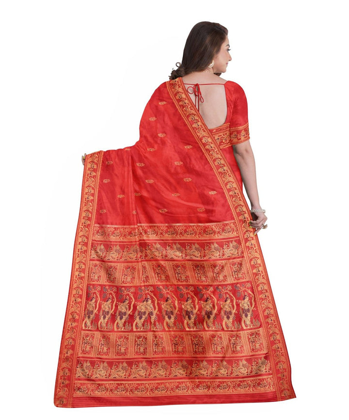 Red bengal silk handloom baluchari saree