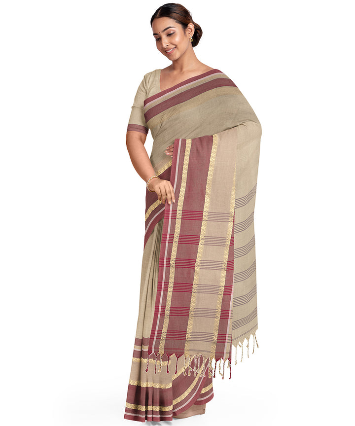 Biswa bangla yellow red santipuri cotton saree