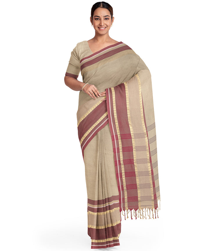 Biswa bangla yellow red santipuri cotton saree