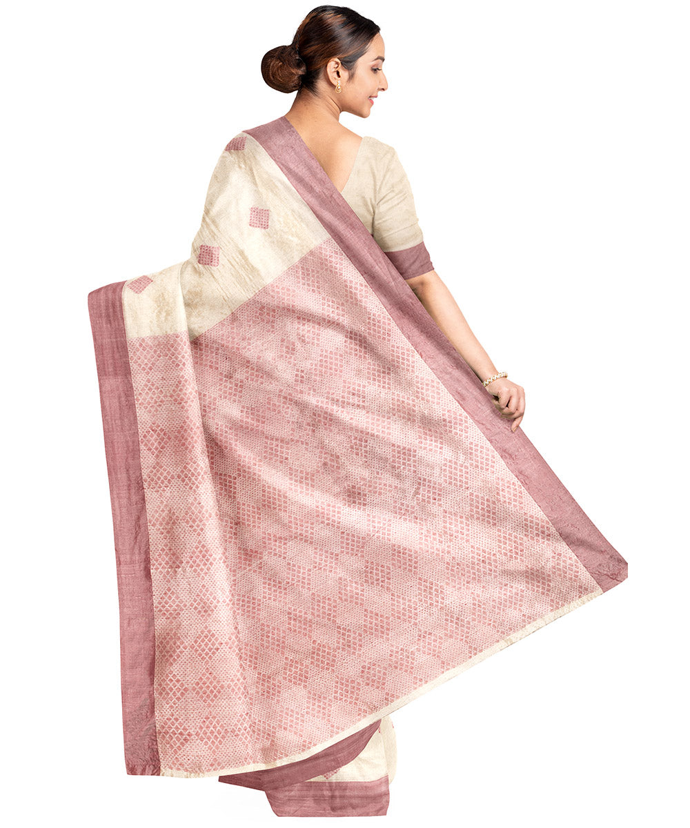 Biswa bangla cream tangail matka silk saree