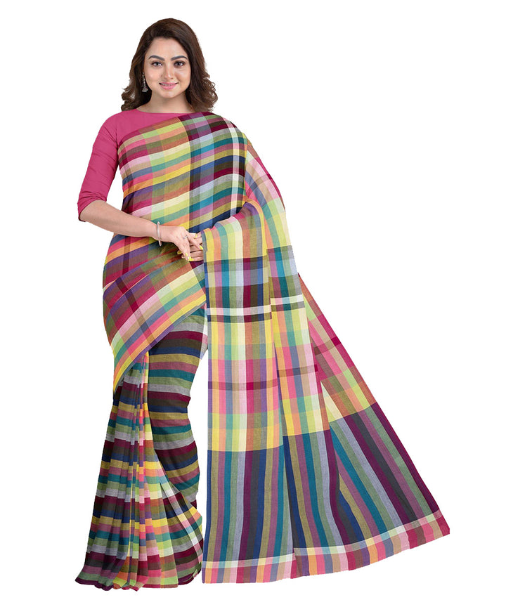 Biswa bangla multicolor cotton handwoven saree