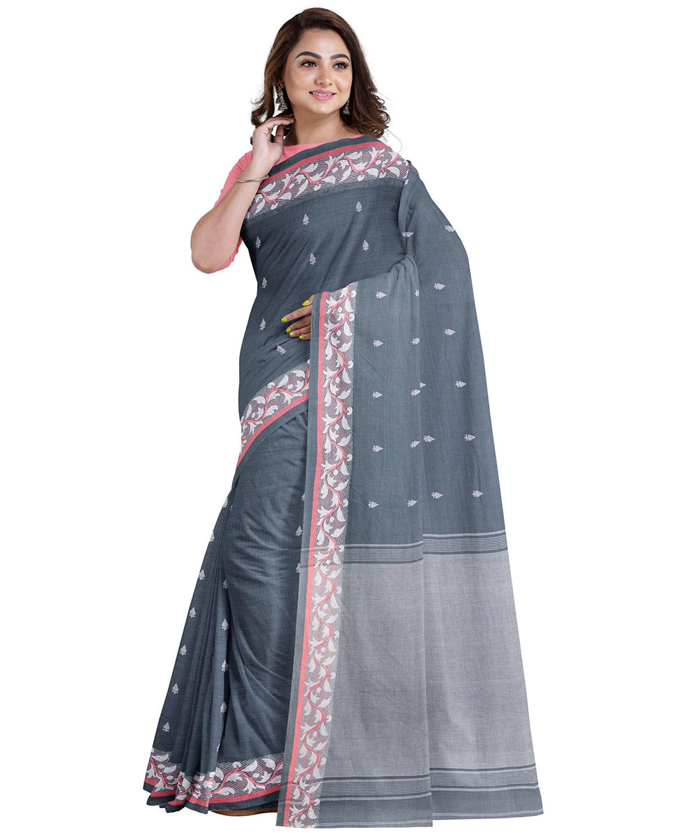 Biswas bangla grey tangail cotton saree