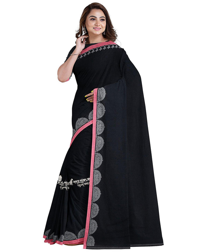 Biswa bangla black tangail cotton saree