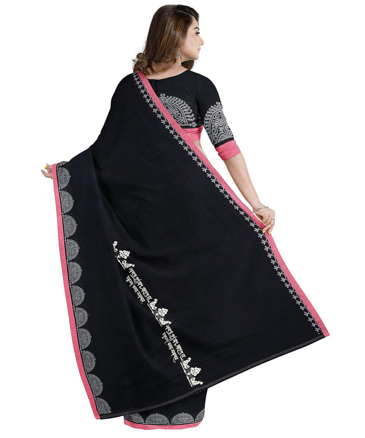 Biswa bangla black tangail cotton saree