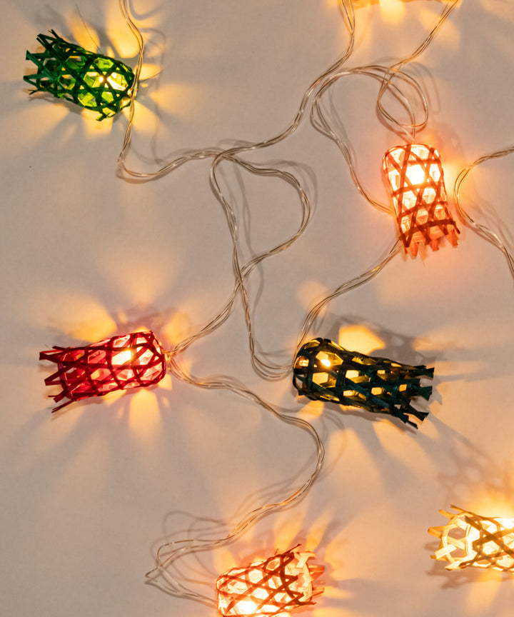 Multicoloured bell handcrafted bamboo string light