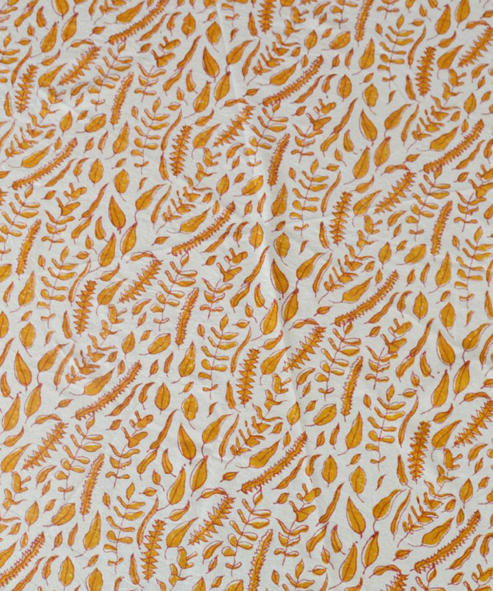 Orange white hand block print cotton round table cover