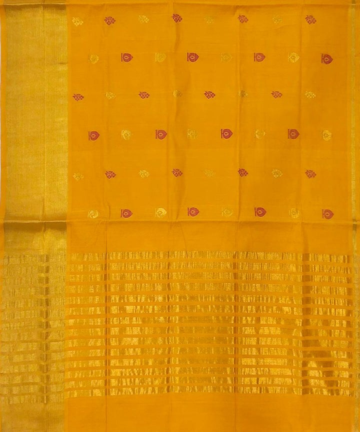 Mustard handwoven venkatagiri cotton saree