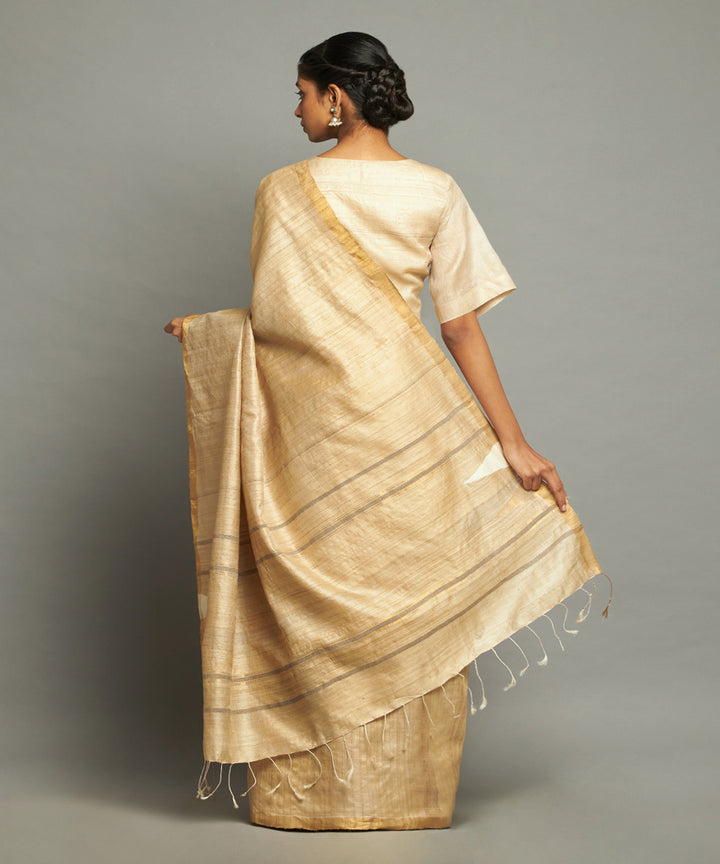 zari tussar silk hand-woven chhattisgarh kosa saree