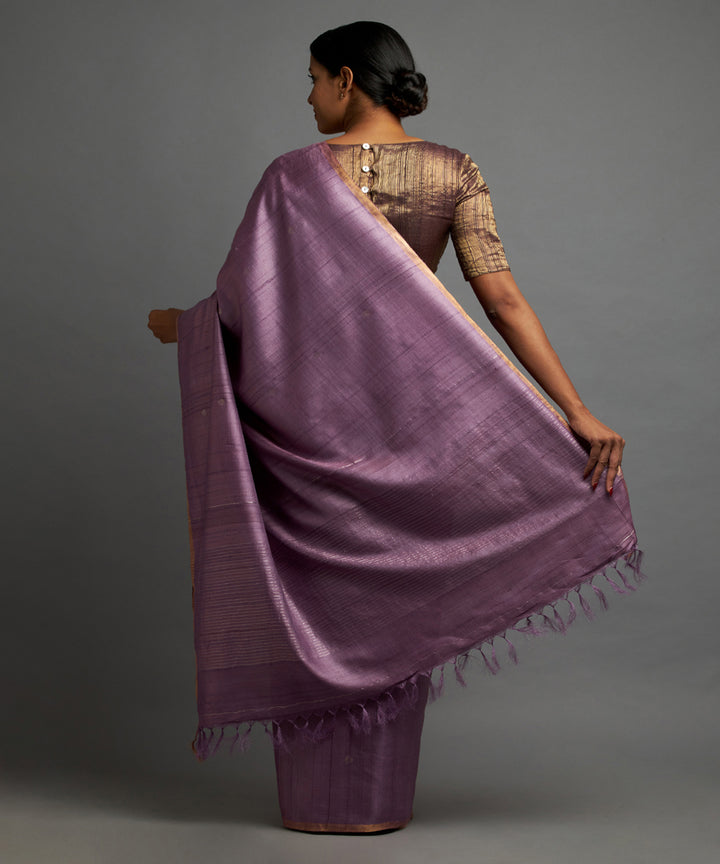 Amethyst tussar silk hand woven chhattisgarh kosa saree