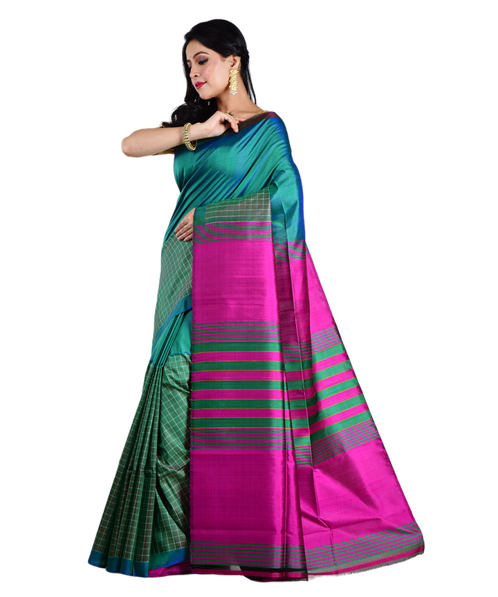 Light green multicolor handwoven silk saree