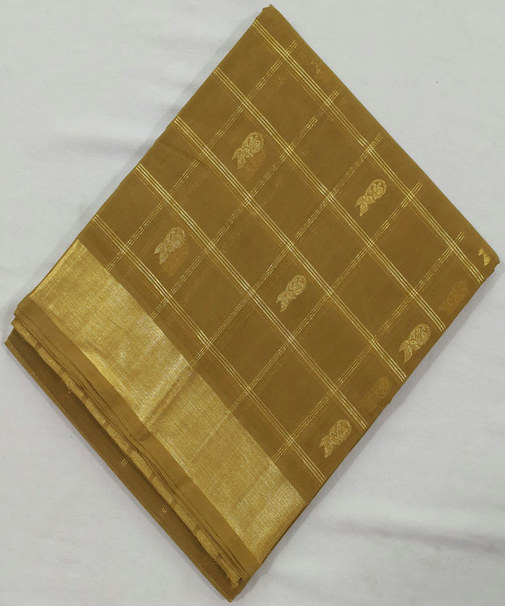 Olive green handloom venkatagiri cotton saree