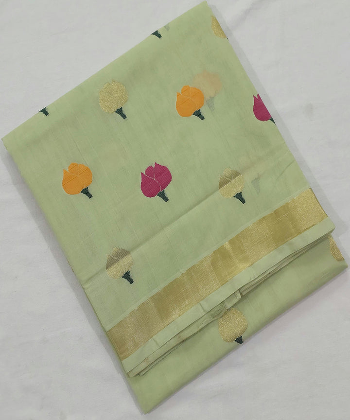 Light green handloom venkatagiri cotton saree