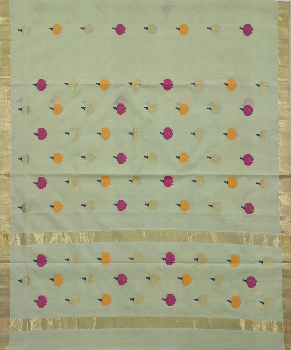 Light green handloom venkatagiri cotton saree