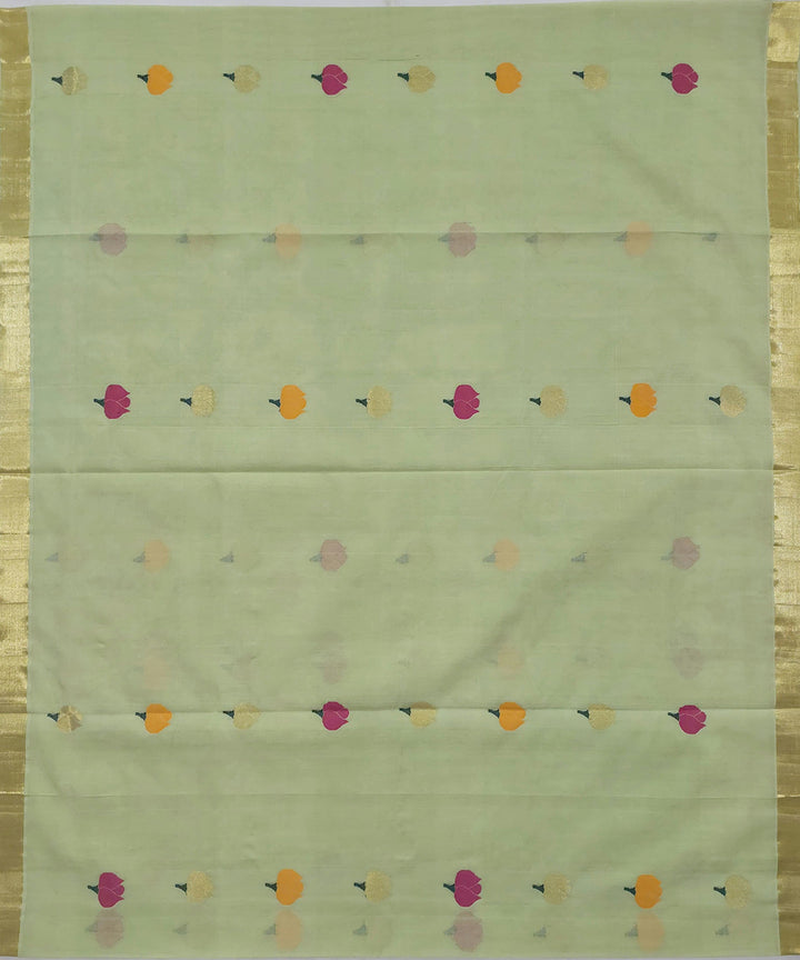 Light green handloom venkatagiri cotton saree