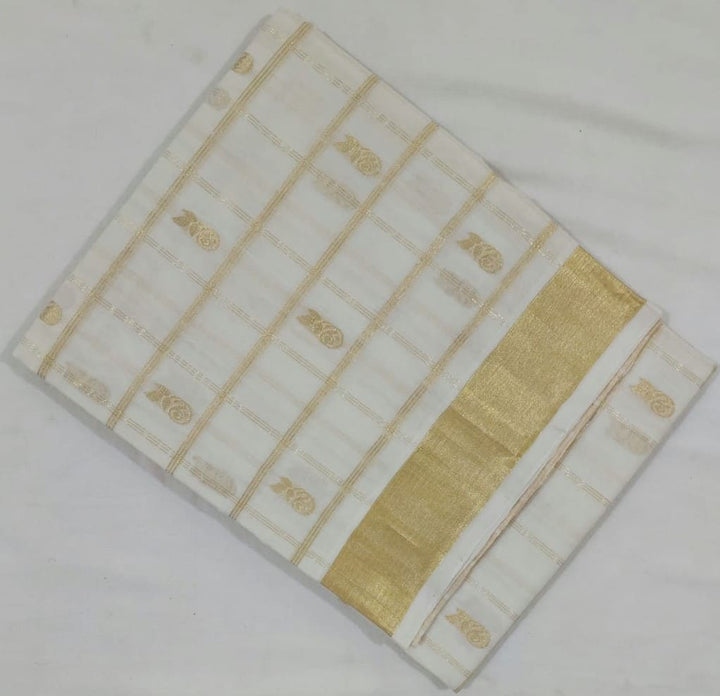 White zari handloom venkatagiri cotton saree