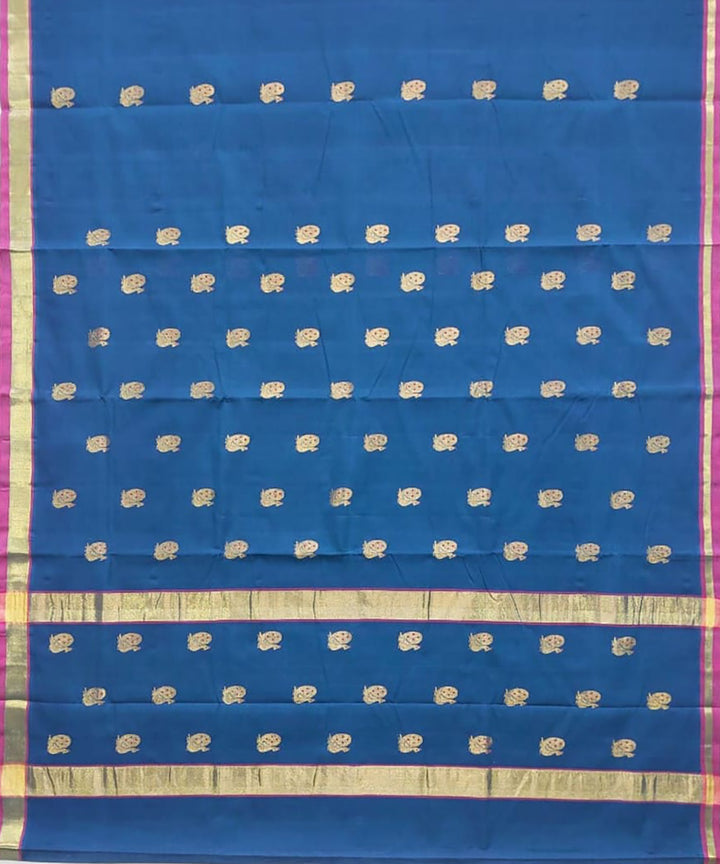 Navy blue handloom venkatagiri cotton saree