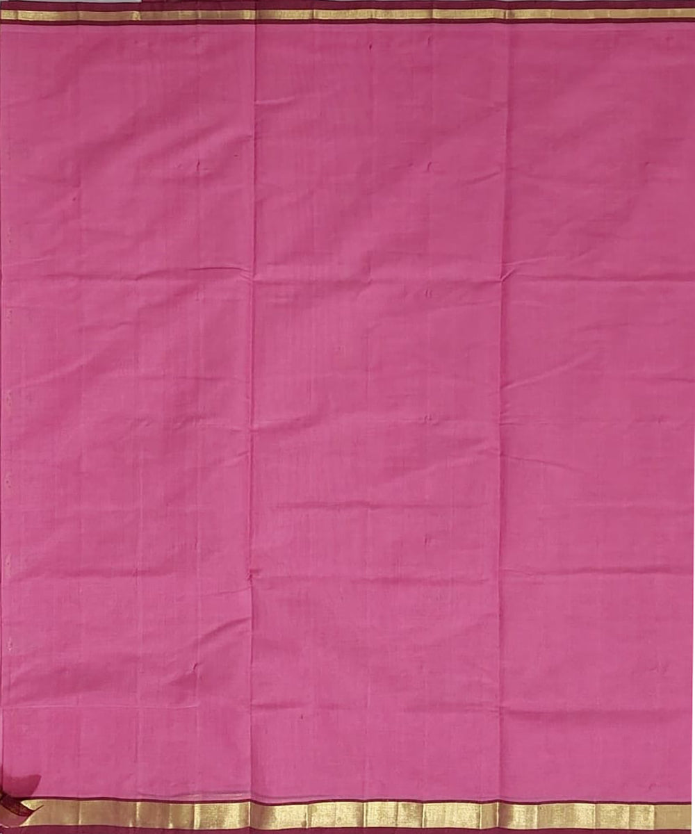 Pink handloom venkatagiri cotton saree