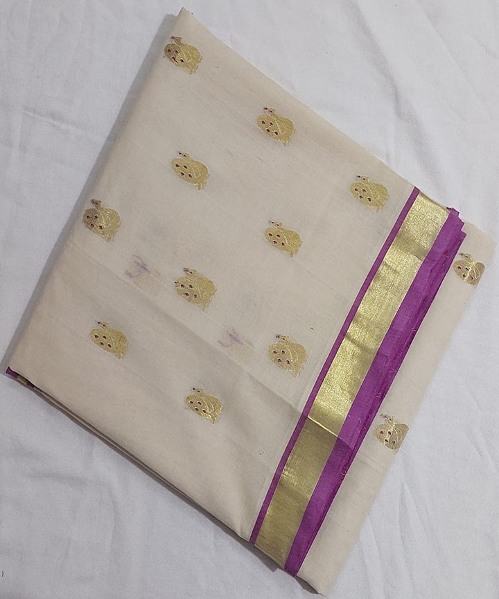 White handloom venkatagiri cotton saree