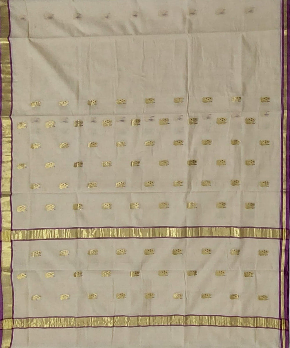 White handloom venkatagiri cotton saree