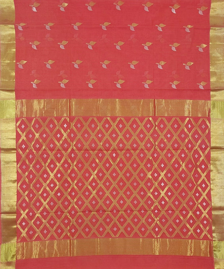 Red handloom venkatagiri cotton saree