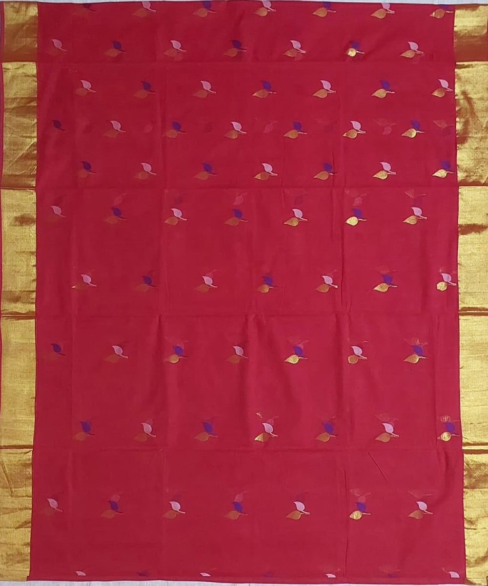 Maroon handloom venkatagiri cotton saree