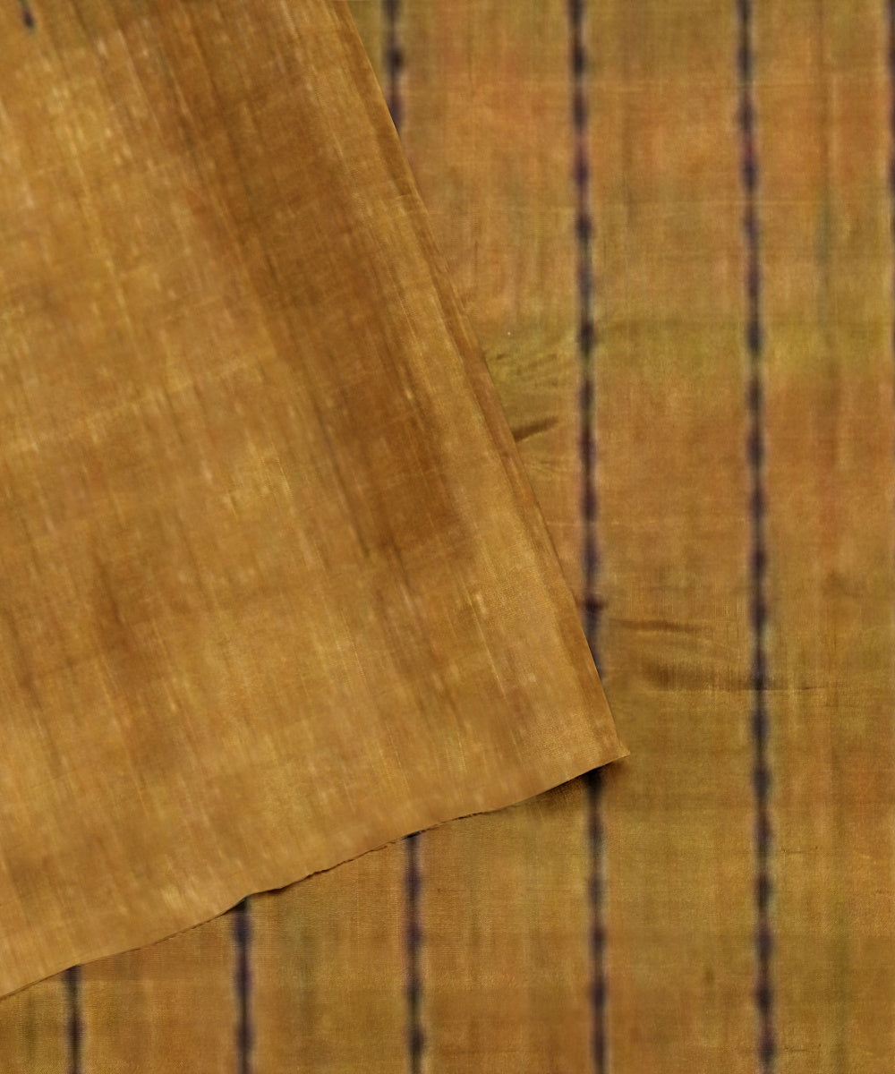 Deep blue mustard raw silk handloom bhagalpur saree